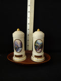 Avon Thomas Kinkade Salt Pepper Tray Sweet Heart & Hidden Cottage (Lot 3683)