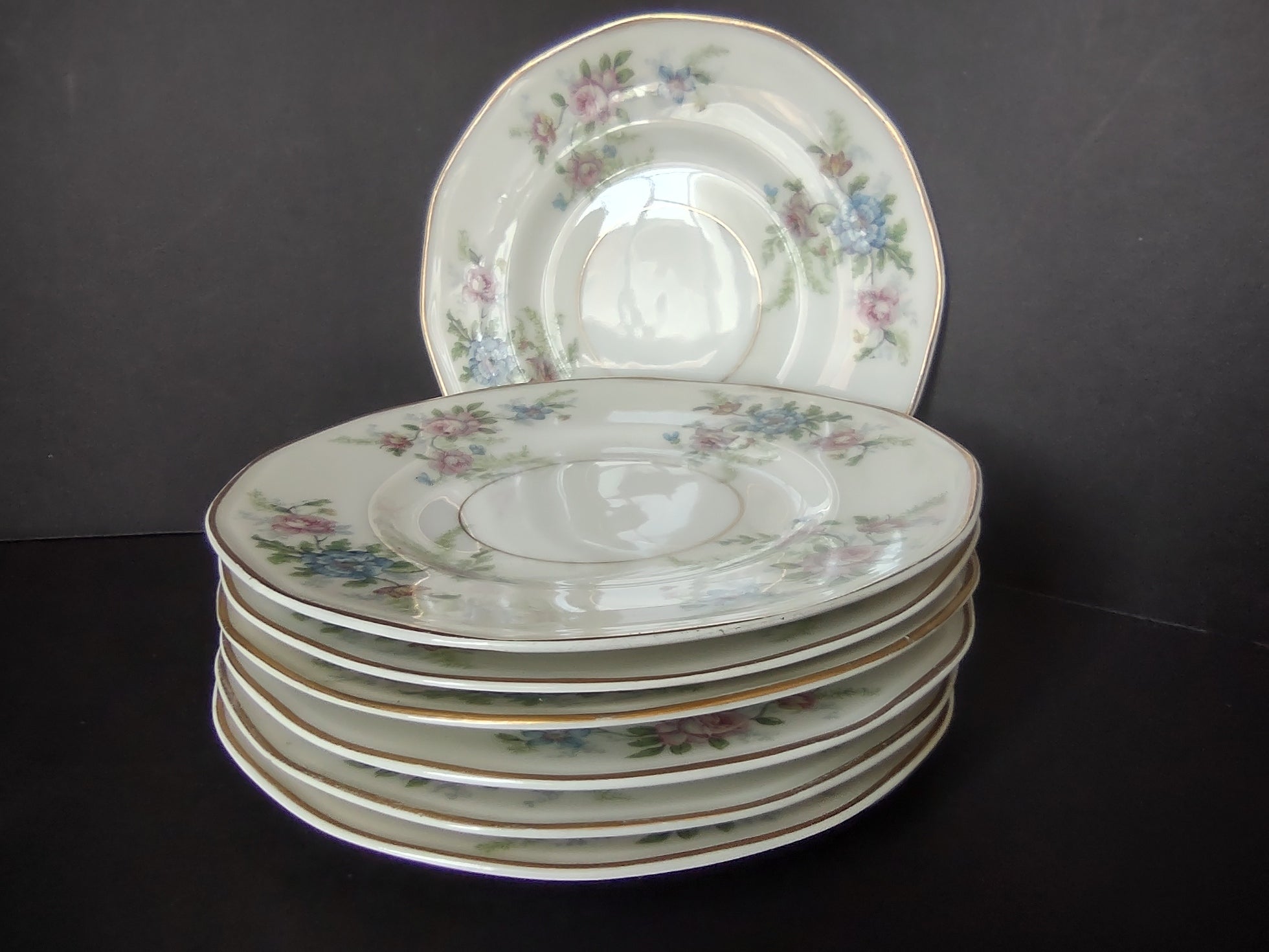 Haviland Limoges Fleurette 7 x Dessert Plate 6-1/2" Floral (lot 809)