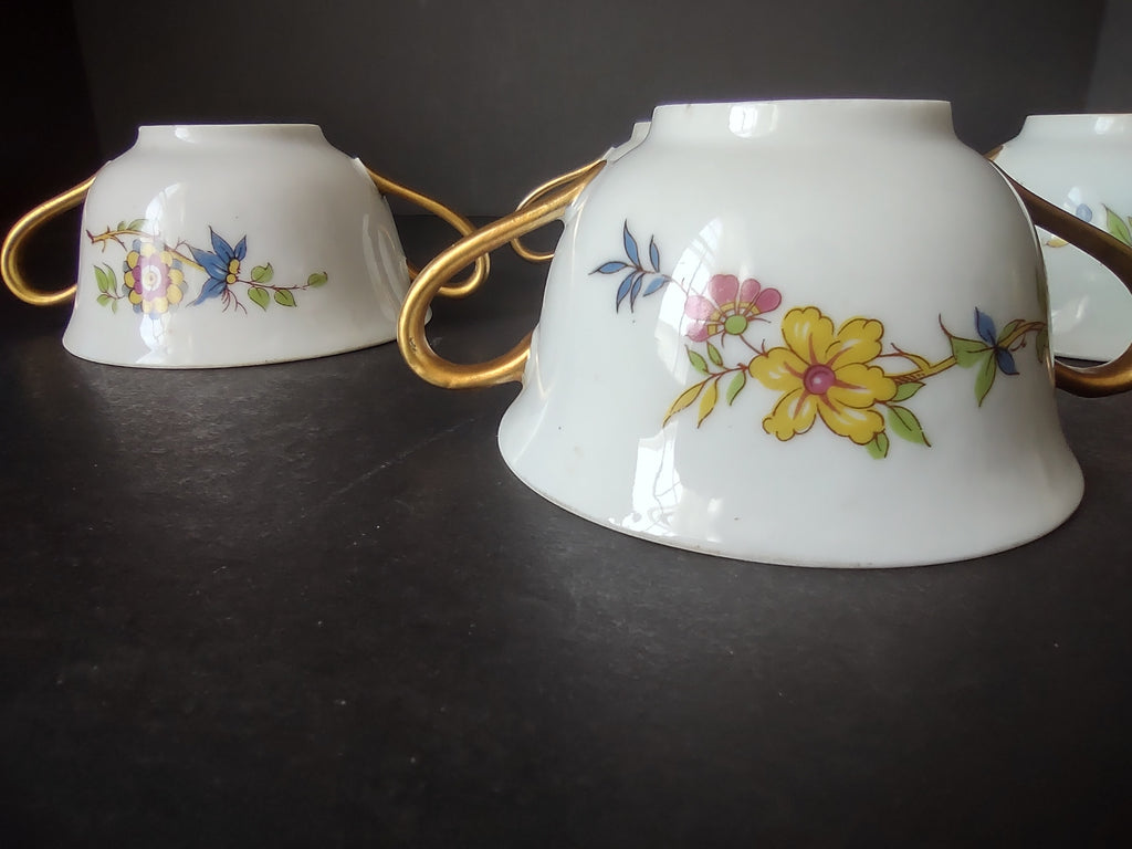 B. Altman Limoges Old Abbey Rouen Spray Pheasant 4 x Bouillon Cup ONLY (lot 815)