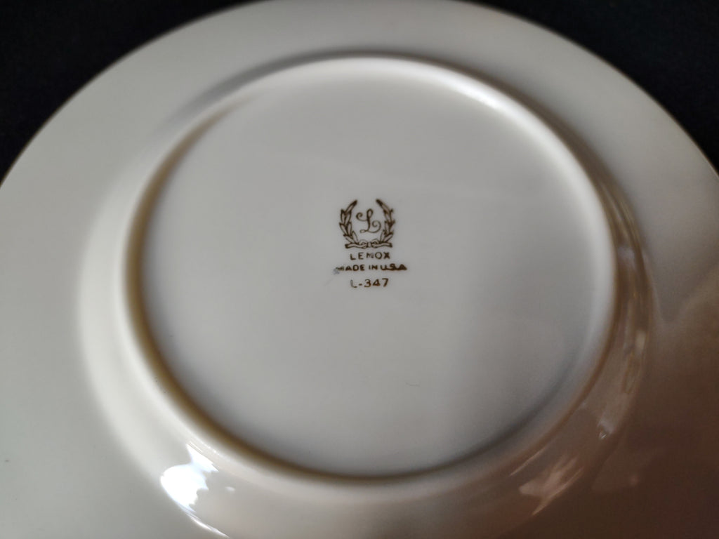Vintage Lenox L-347 Bread Plate Gold Trim Roses (lot 1817)