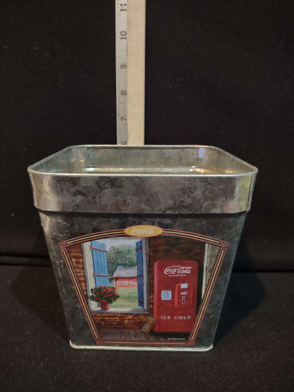 Vintage Coca-Cola Tin Planter 6" x 6" (lot 5419)