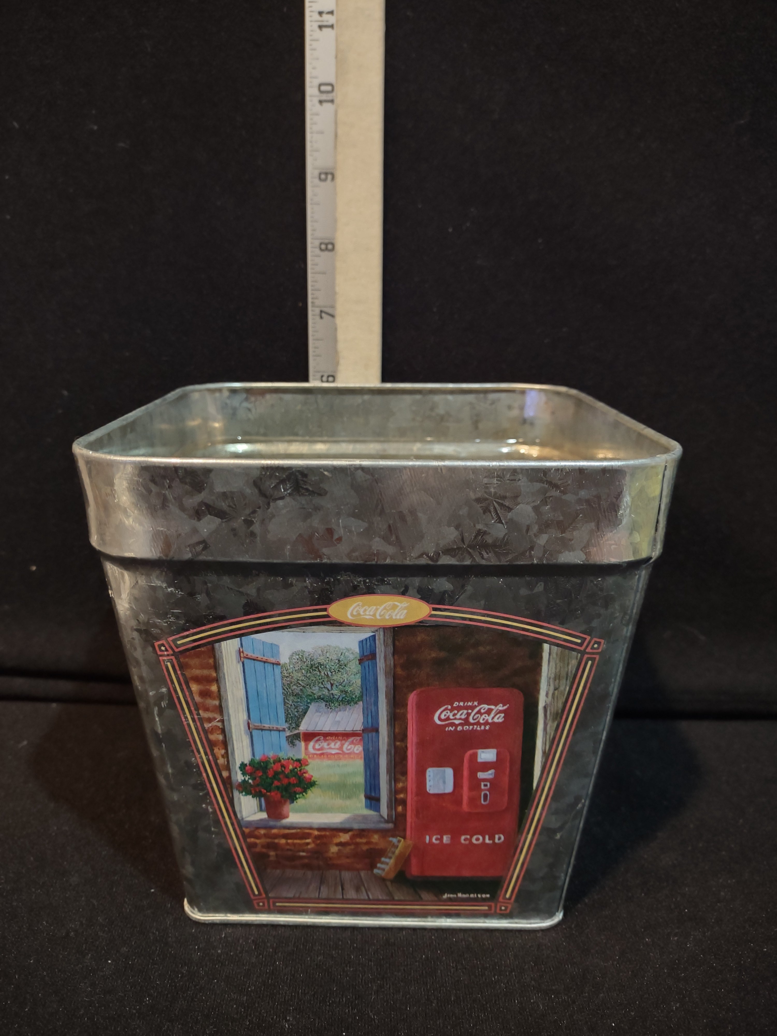 Vintage Coca-Cola Tin Planter 6" x 6" (lot 5419)