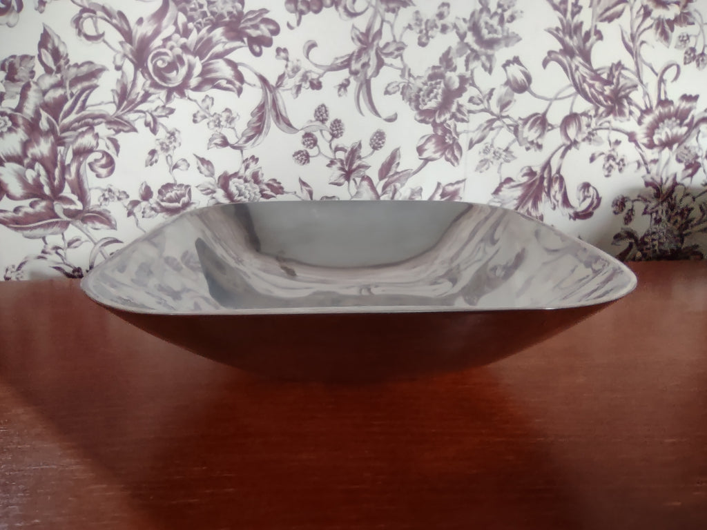 Vintage Manne Pewtertone Large Metal Serving Bowl 1977 Korea (lot 5822)