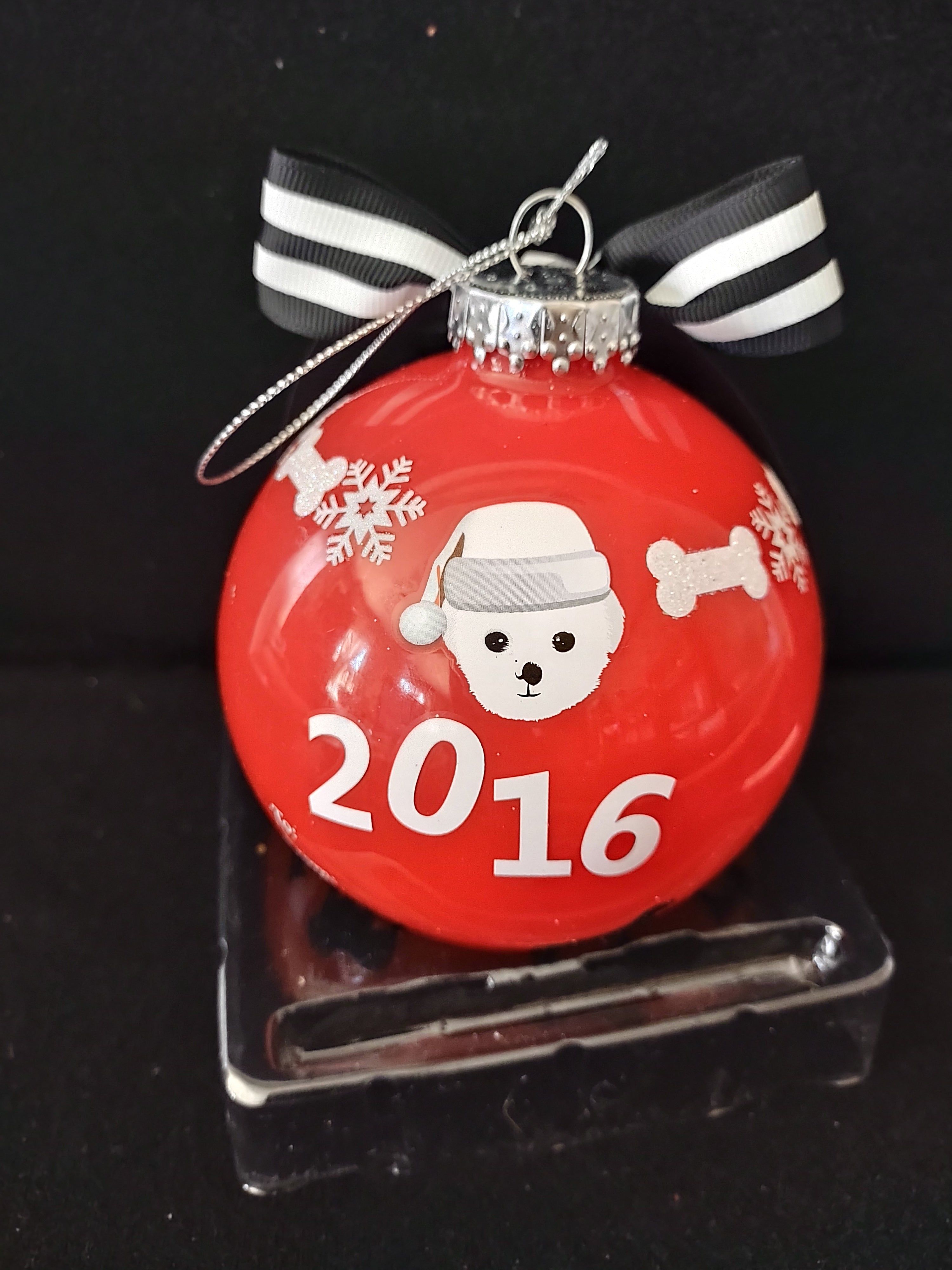 Christmas Life Is Better With A Dog 2016 Ornament Personalize Marker (Lot 3805