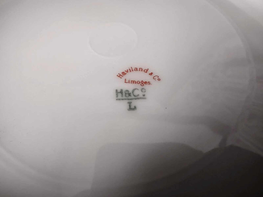Antique French Cottage Haviland Limoges Red Rose Dinner Plate 9-1/2" (lot 956)