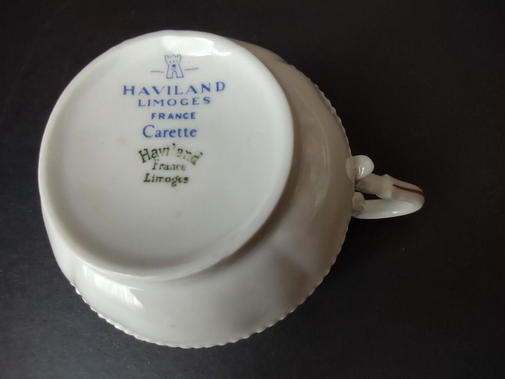 Haviland Limoges France Carette Teacup & Saucer Green Design (lot 735)