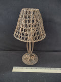Vintage Rustic Primitive Metal Tea Light 11" Table Top Lamp ( Lot 3631t)