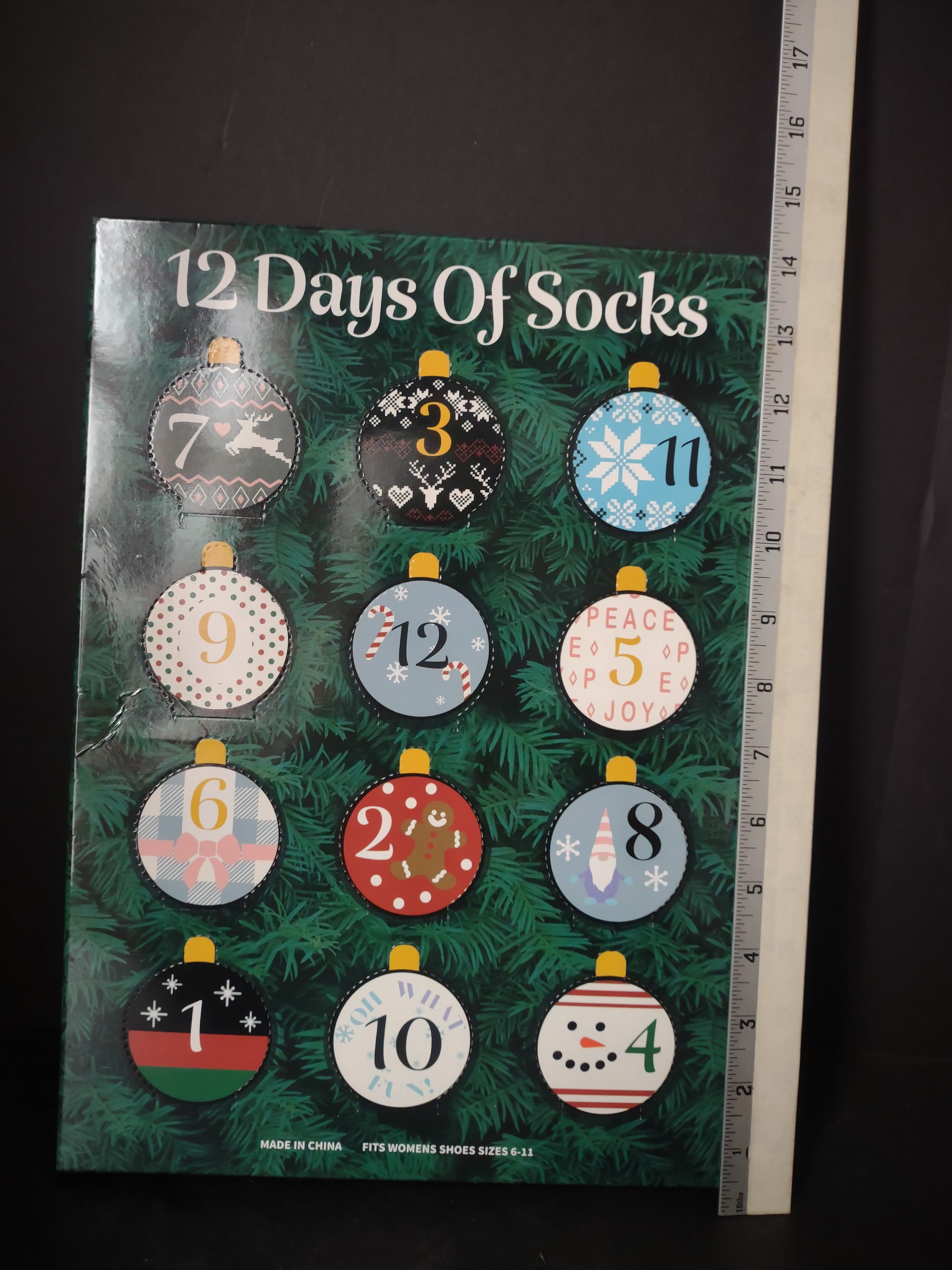 Christmas 12 Days of Socks Women size 6-11 (lot 2484c)