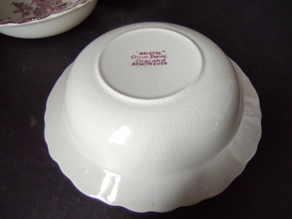 Vintage Crown Ducal England Ironstone Bristol Soup Cereal Bowl x 3 (lot 5636)