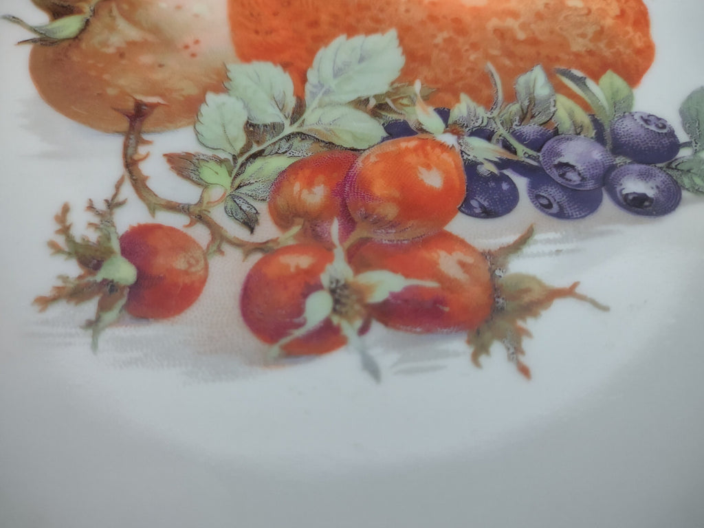 Collectible Plate Bavaria E&R Golden Crown Orchard Fake Orange Berry Fruit Design 7-3/4" # 128