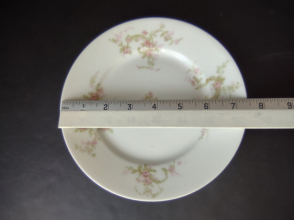Haviland Limoges Dessert Plate Pink Rose Green Ribbon (lot 889)