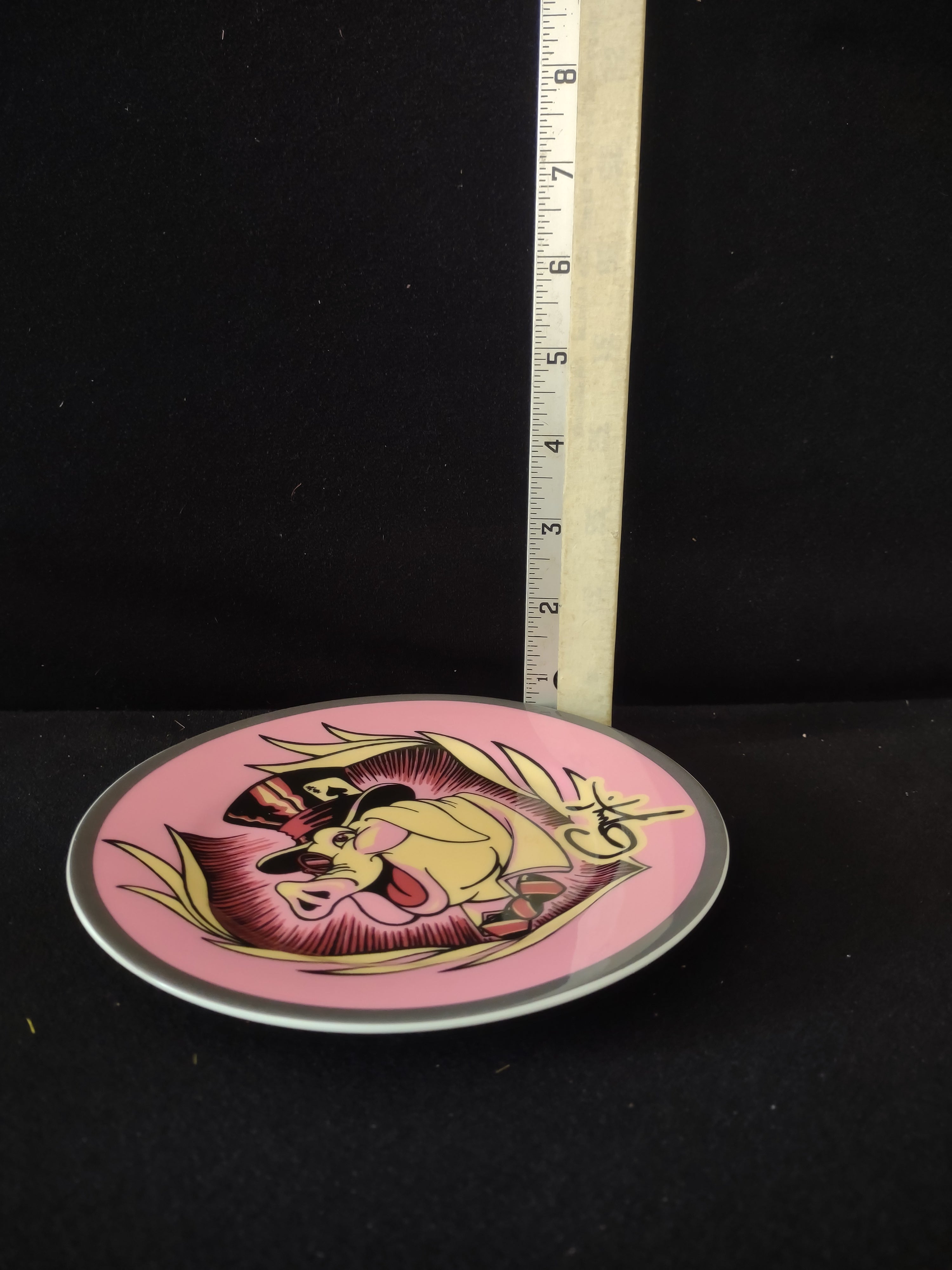 Guy Fieri Pink Pig Top Hat Ace Of Spades Small Plate (Lot 3539)