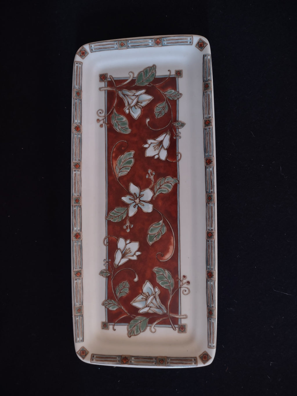 Vintage Pfaltzgraff USA Small Serving Platter x 2 Mission Flower (lot 5271)