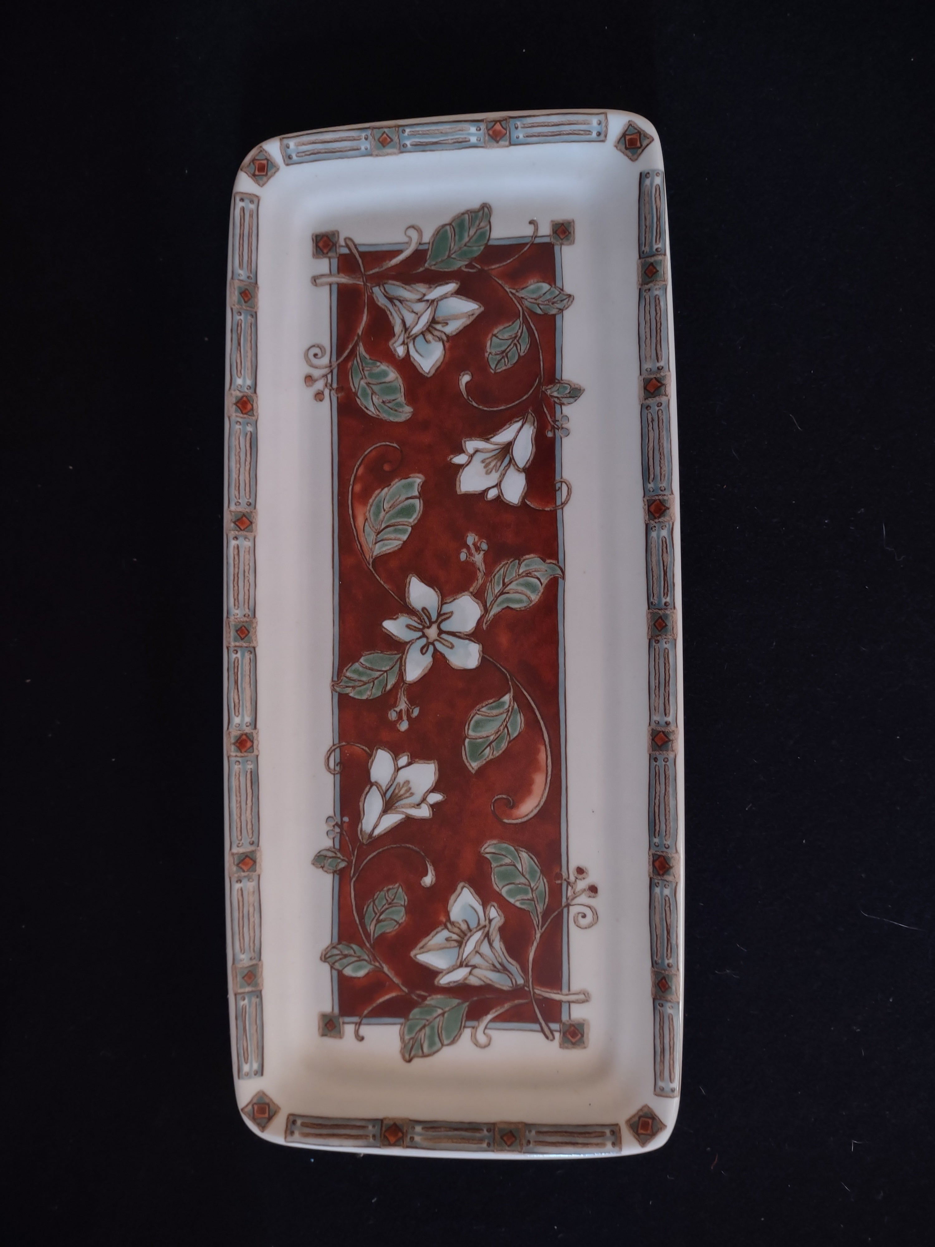 Vintage Pfaltzgraff USA Small Serving Platter x 2 Mission Flower (lot 5271)