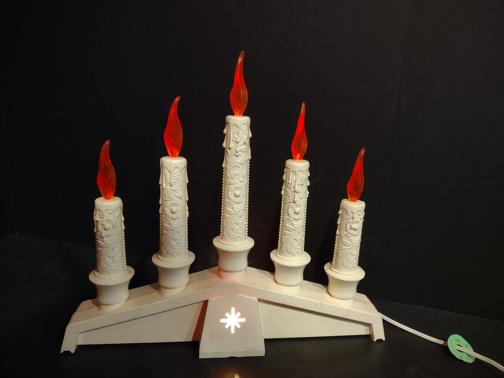 Vintage 1971Christmas Candelabra Electric Drip Candle Flat Flame (lot 4639)