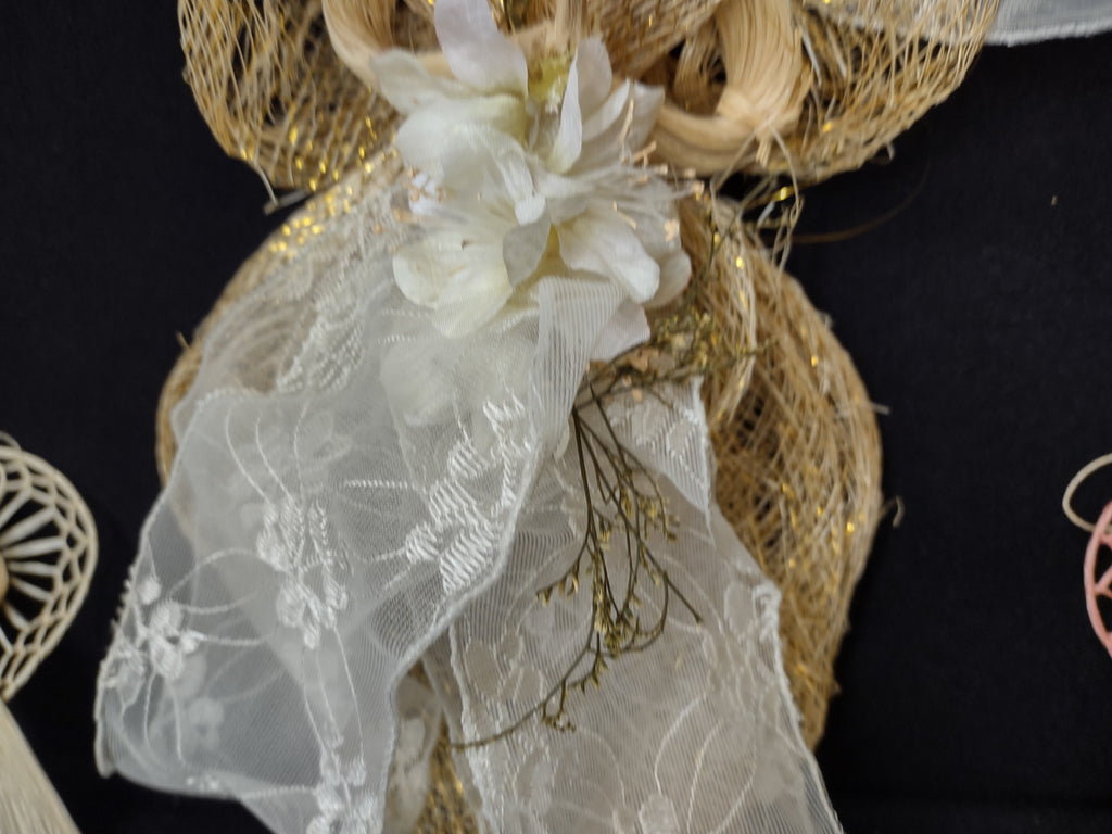 Set of 4 Straw Angels Christmas Ornament (lot 1759)