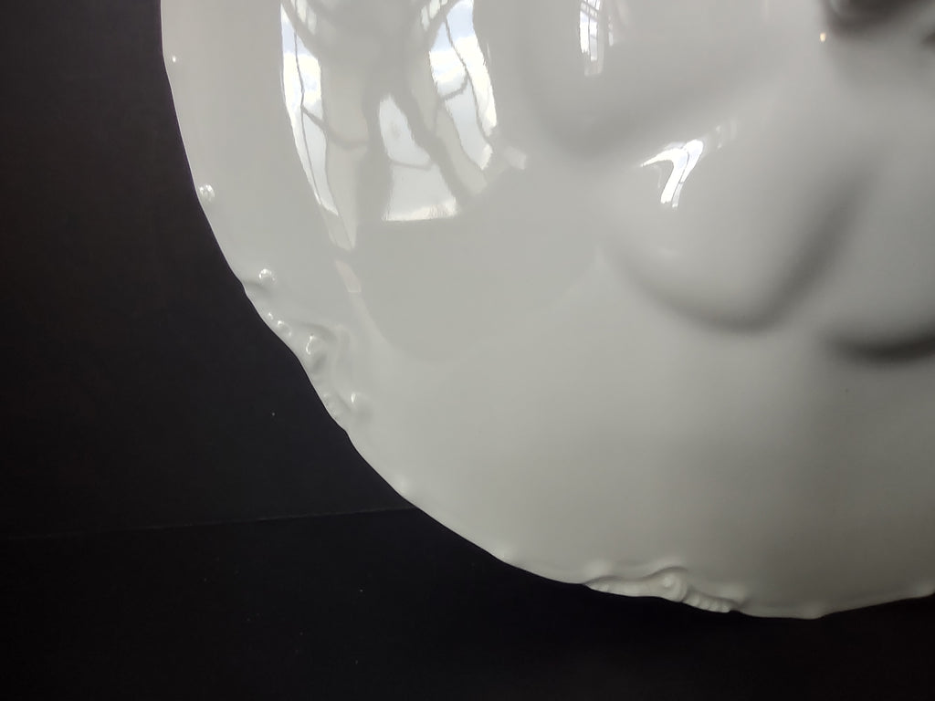 Haviland France Limoges Round LID ONLY for Serving Bowl Plain White (lot 1022)