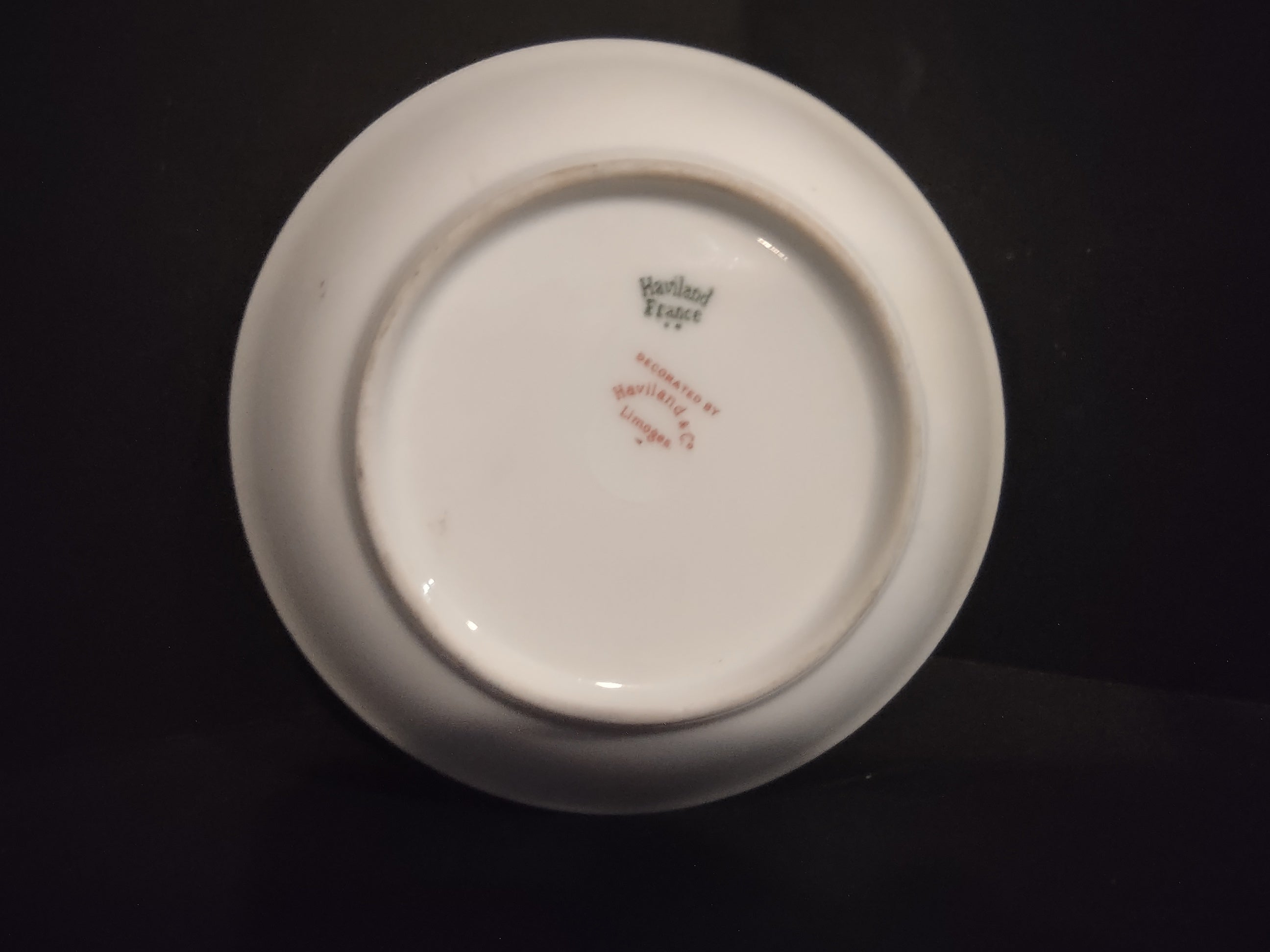 Haviland Limoges French Chic Rose Maroon Green 2 x Cranberry Bowl (lot 1092)