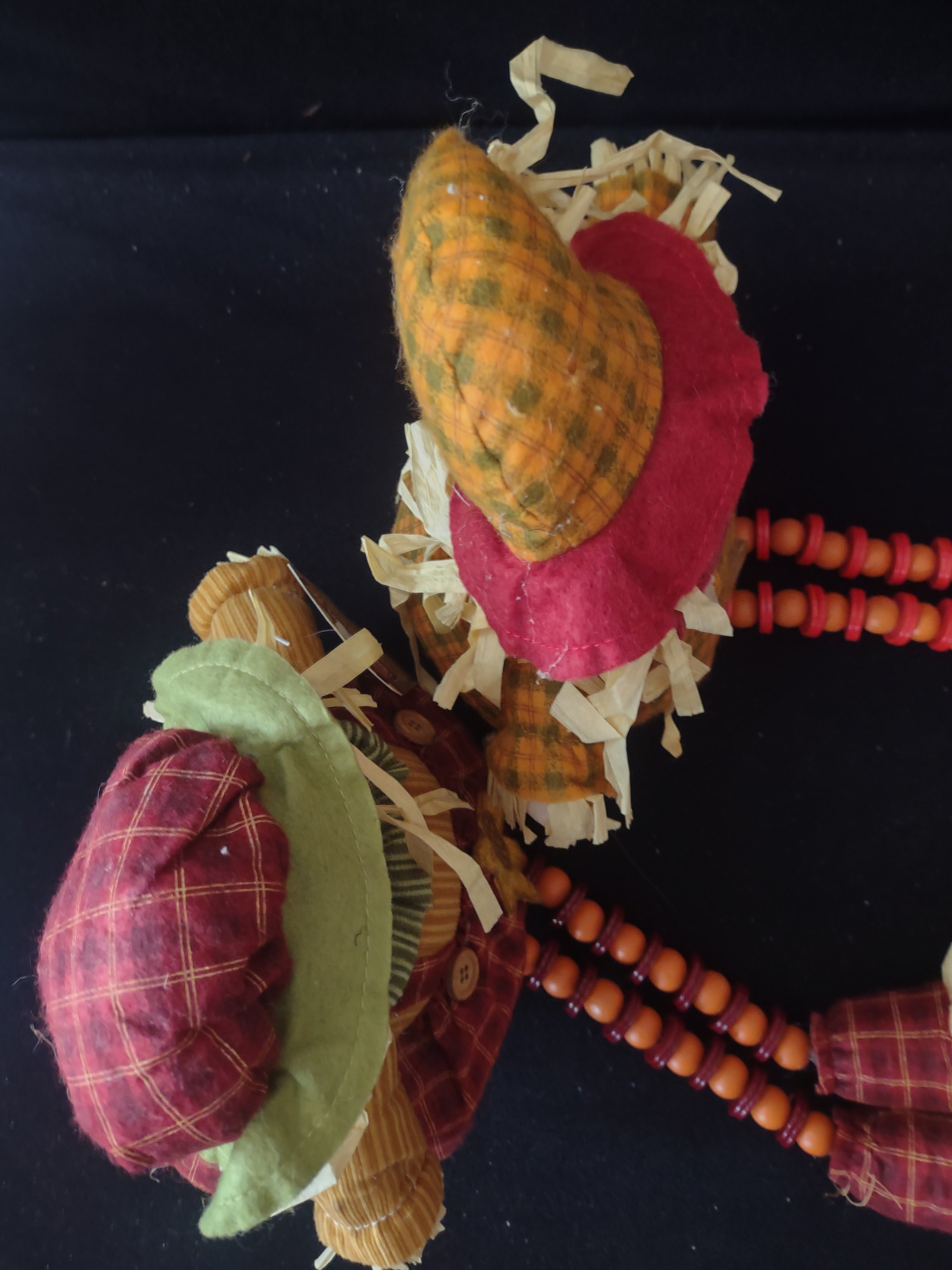 Vintage Thanksgiving/Halloween/Fall Seated Scarecrows Set Of Two (Lot 3375)
