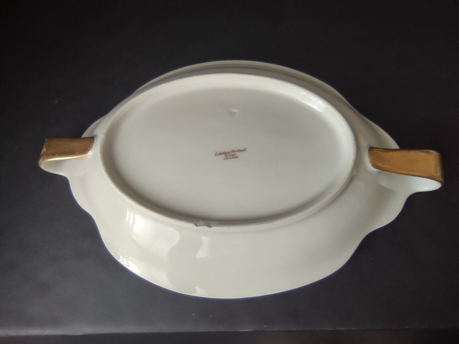Haviland Limoges France Serving Bowl 12" x 8" Rose Design (lot 608)