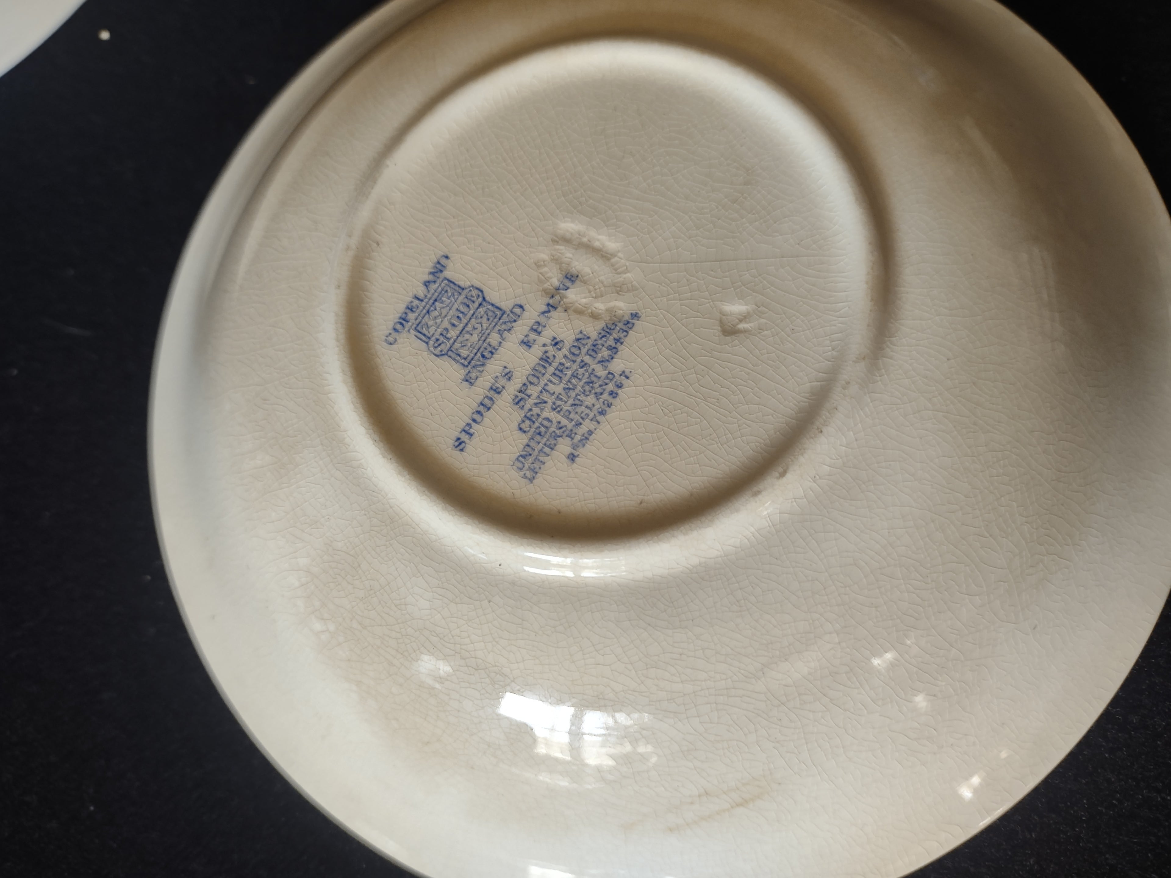 Vintage Copeland Spode Cereal Bowl Earthenware Blue Ermine Set Of 3 (Lot 5763)