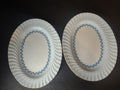 Set of 2 Minton English Bone China Blue Cheviot Platter 12" x 9-1/2" (lot 2613)