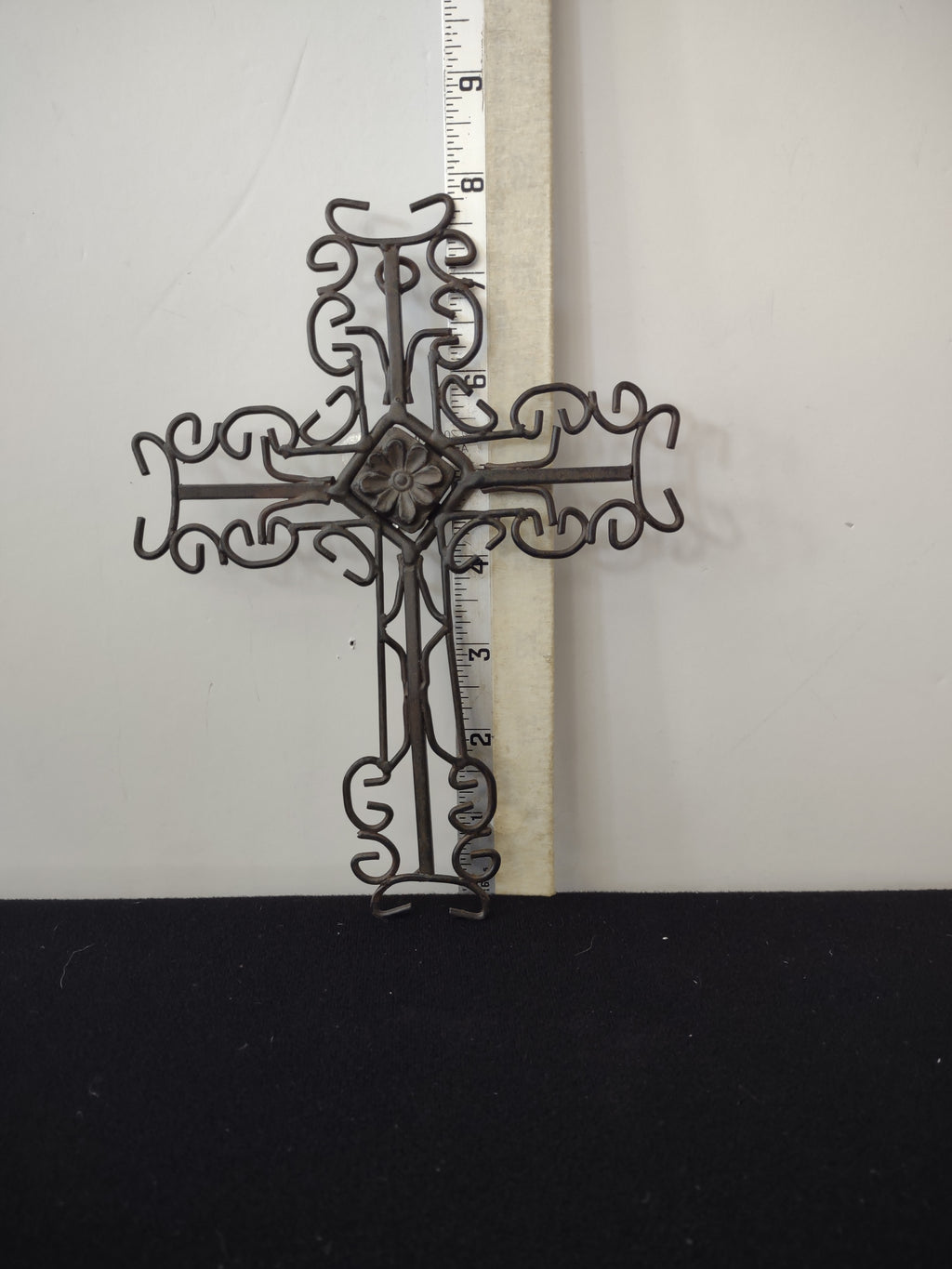 Vintage 3 Metal Crosses Wall Art Fleur De Lis Scrolls (Lot 3811t)