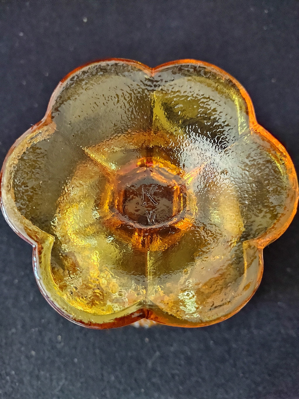 Vintage Kemple Wheaton Amber Glass Starburst Sawtooth Pedestal (Lot 3891)