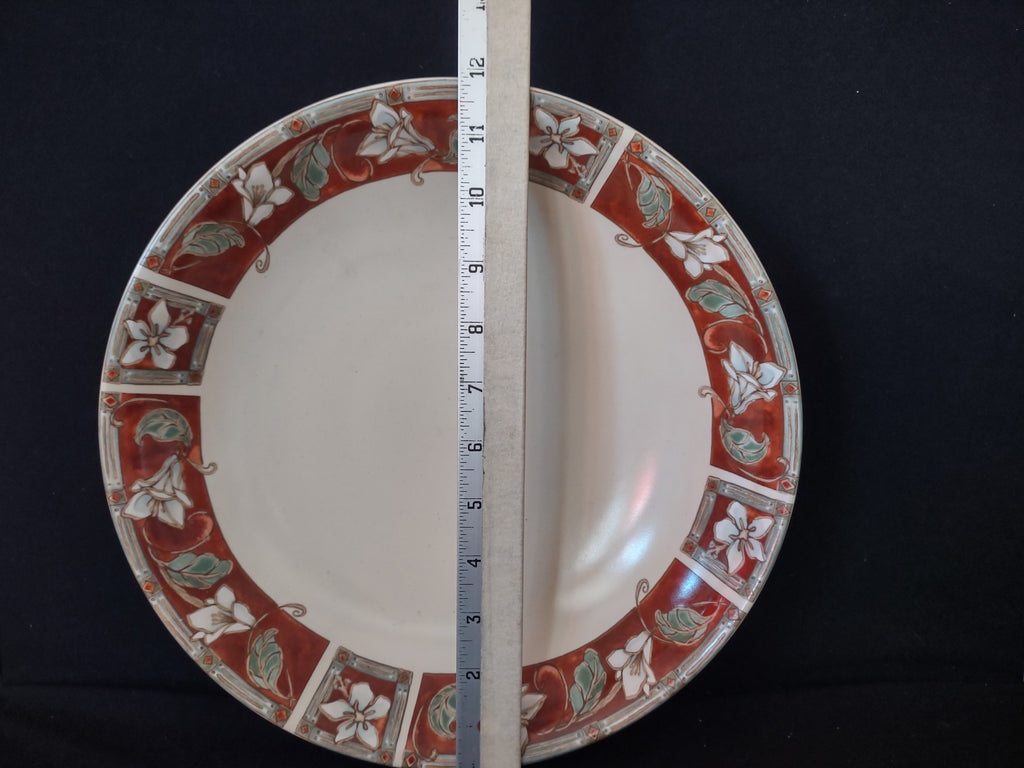 Vintage Pfaltzgraff USA 12" Large Serving Bowl Mission Flower (lot 5270)