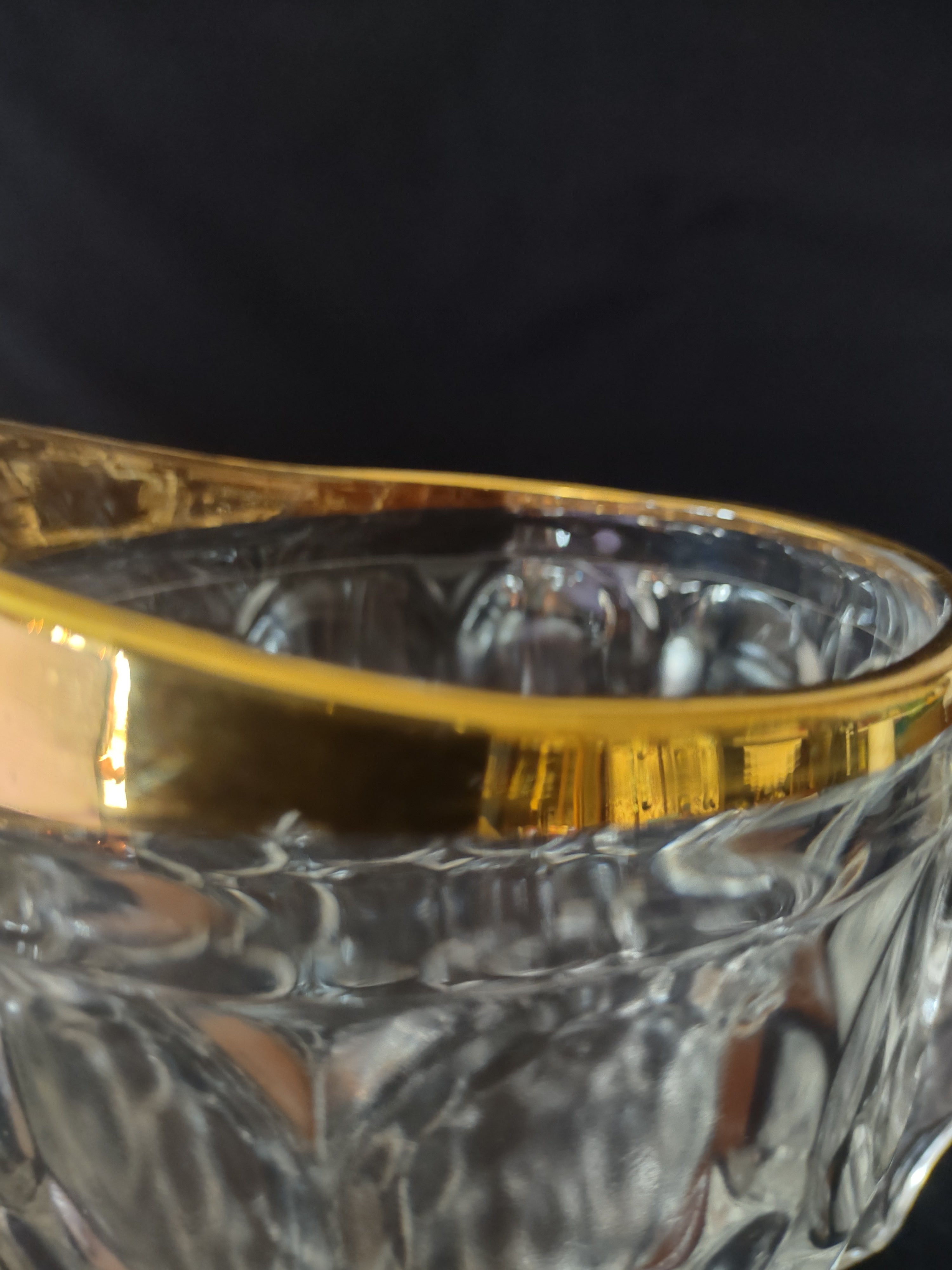 Vintage Jeannette Glass Thumbprint/Pilgrim Gold Trim Rim (Lot 3249)