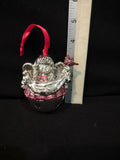 Christmas Silver Plated Angel Bell Ornament Red Robe Cardinal (Lot 4093)