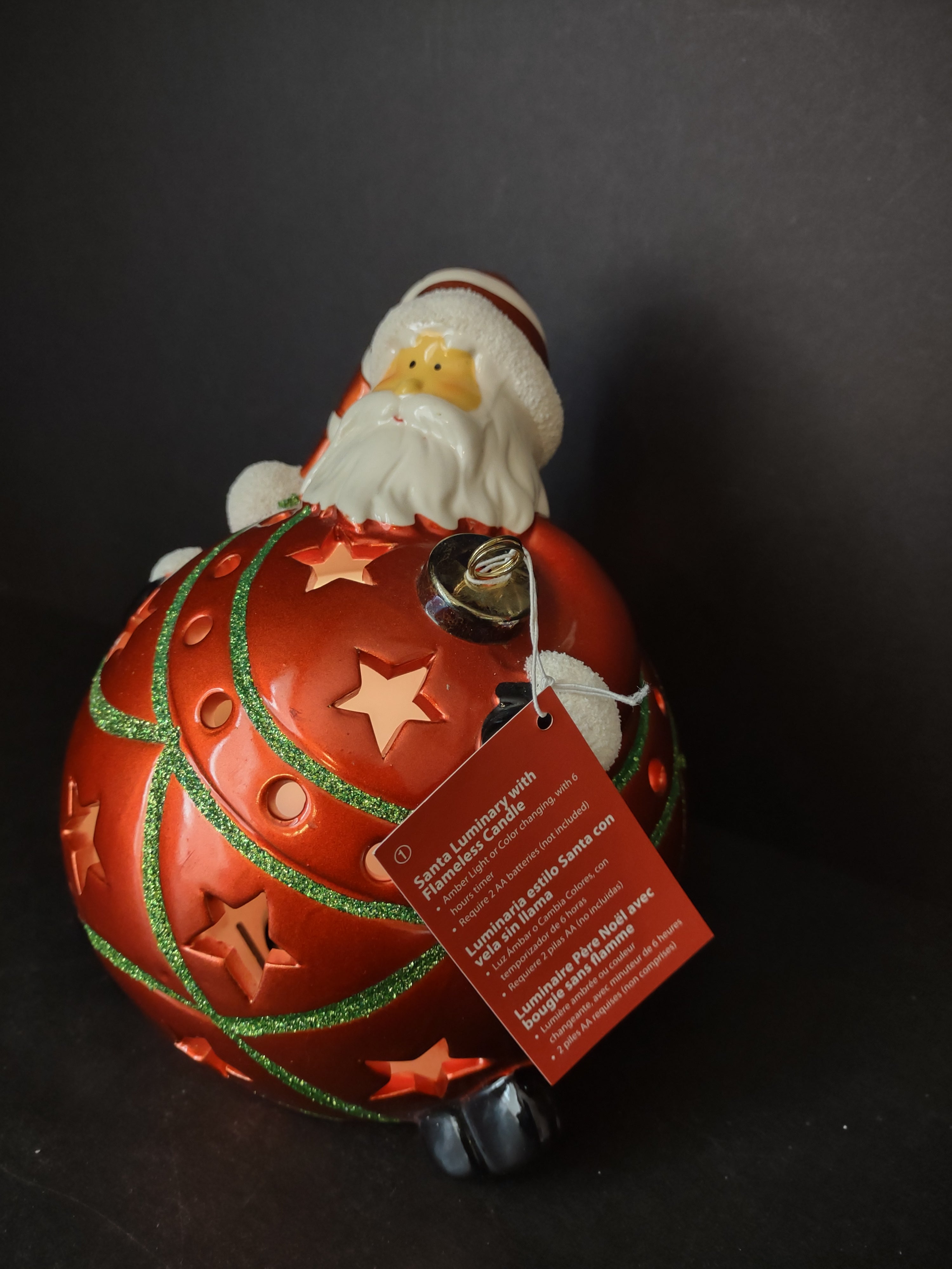 Christmas Color Changing Santa Ornament Gift Box (lot 1343)