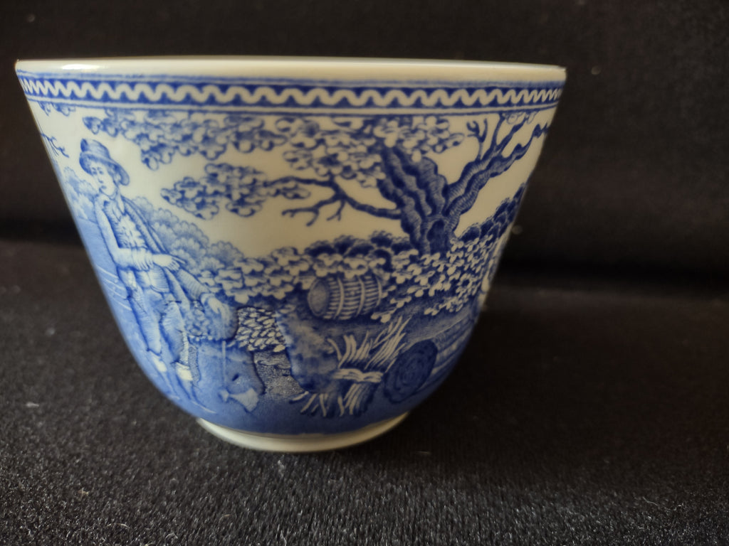 Spode Blue & White Room Teacup Woodman Vintage English Transferware (lot 5847)