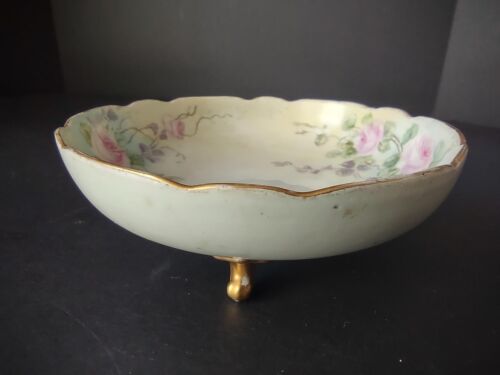 lot 757 Unmarked Footed Serving Bowl Roses