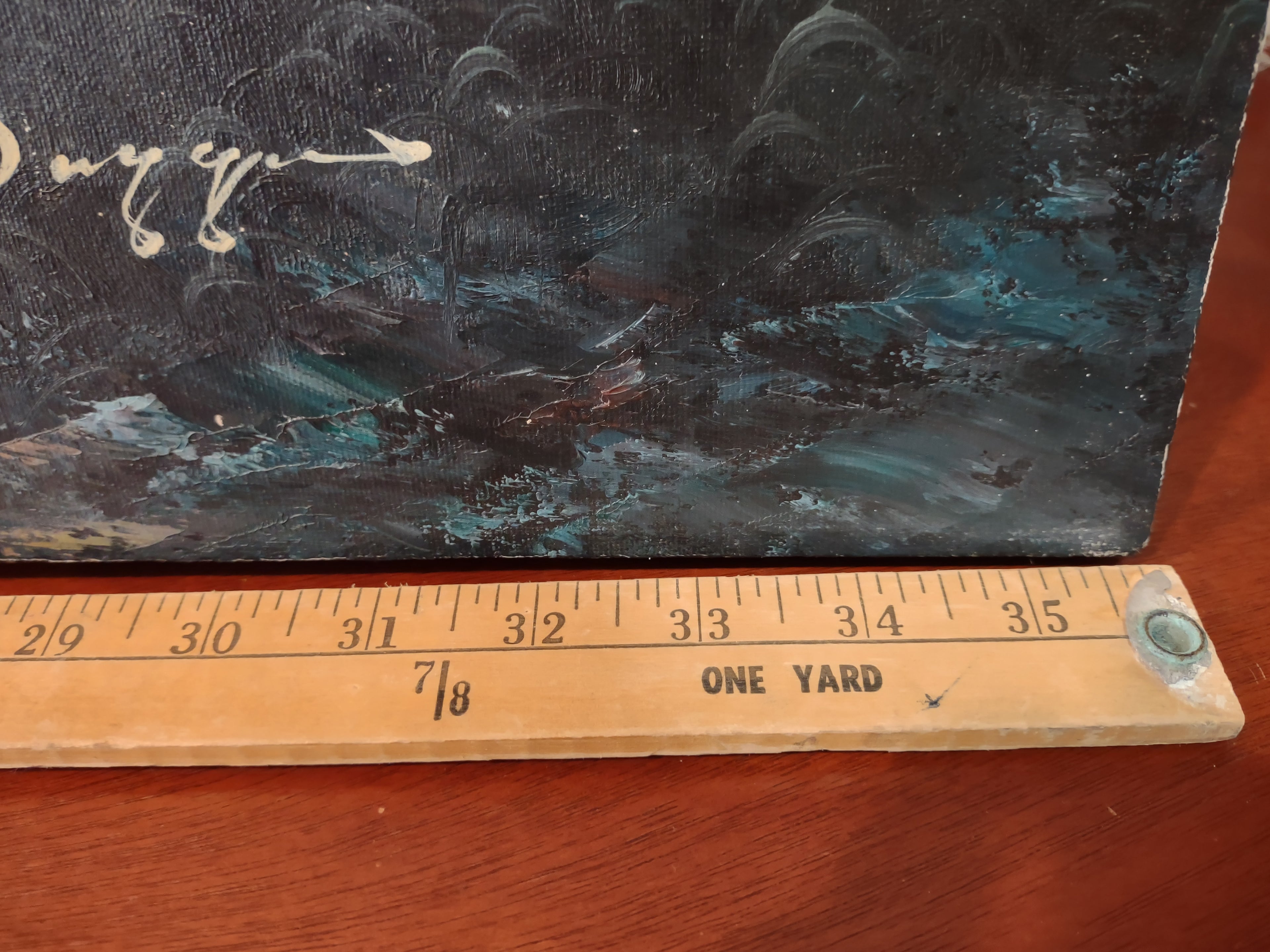 B. Duggan Signed Canvas Oil Painting Seascape Lighthouse 24 x 36 (lot 2633c)