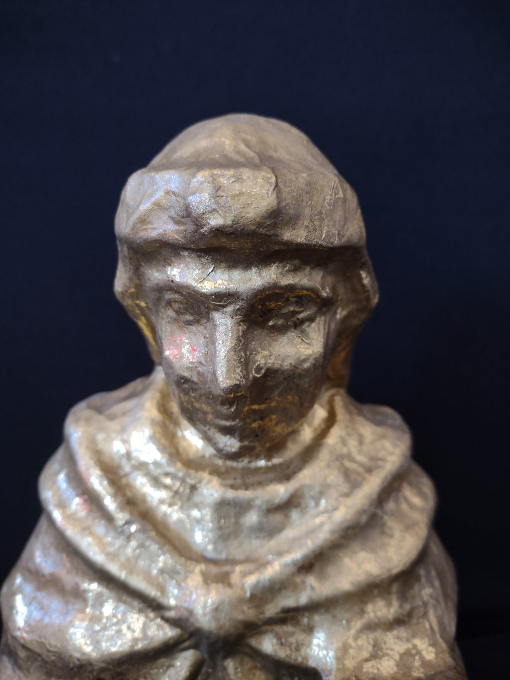 Vintage Christmas Paper Mache Gold Kneeling Wise Man (Lot 4817)