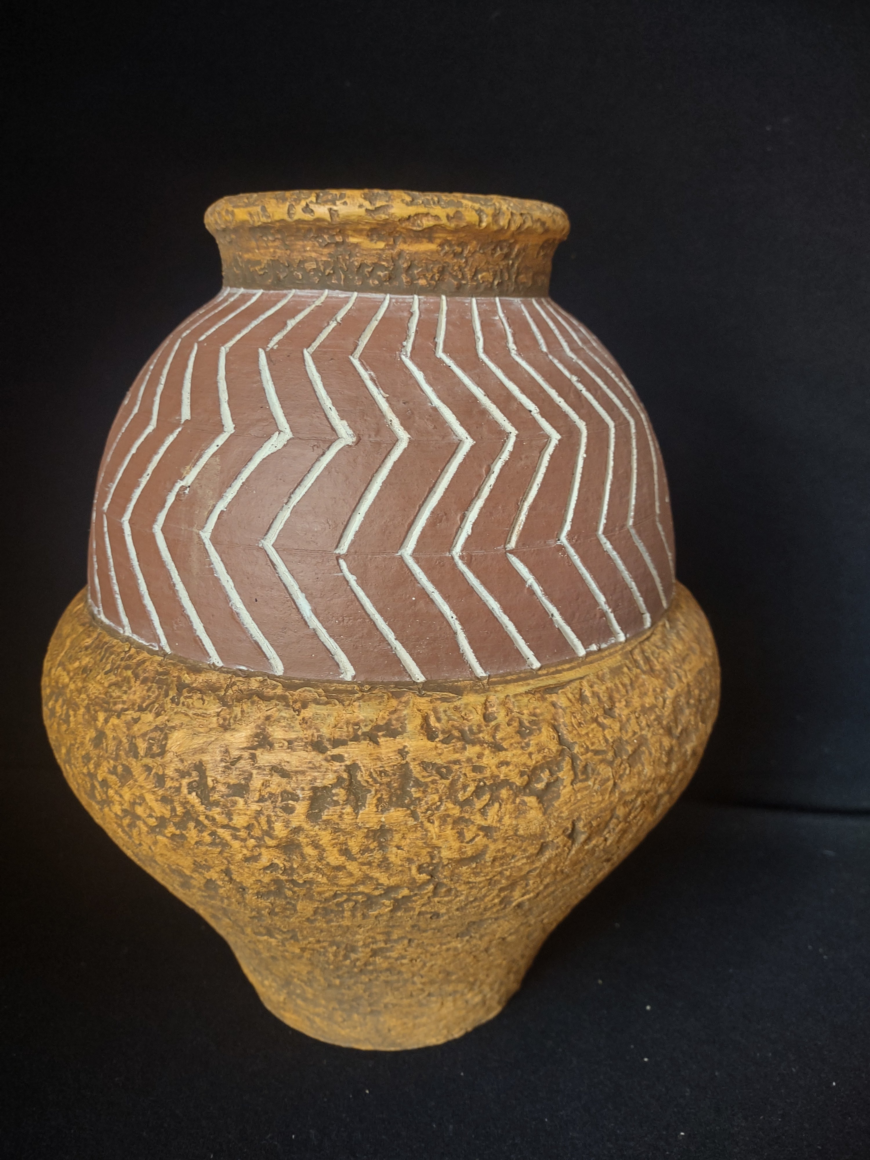 Formalities Pottery by Baum Bros. Brown Vase 12" Philippines (lot 2701c)