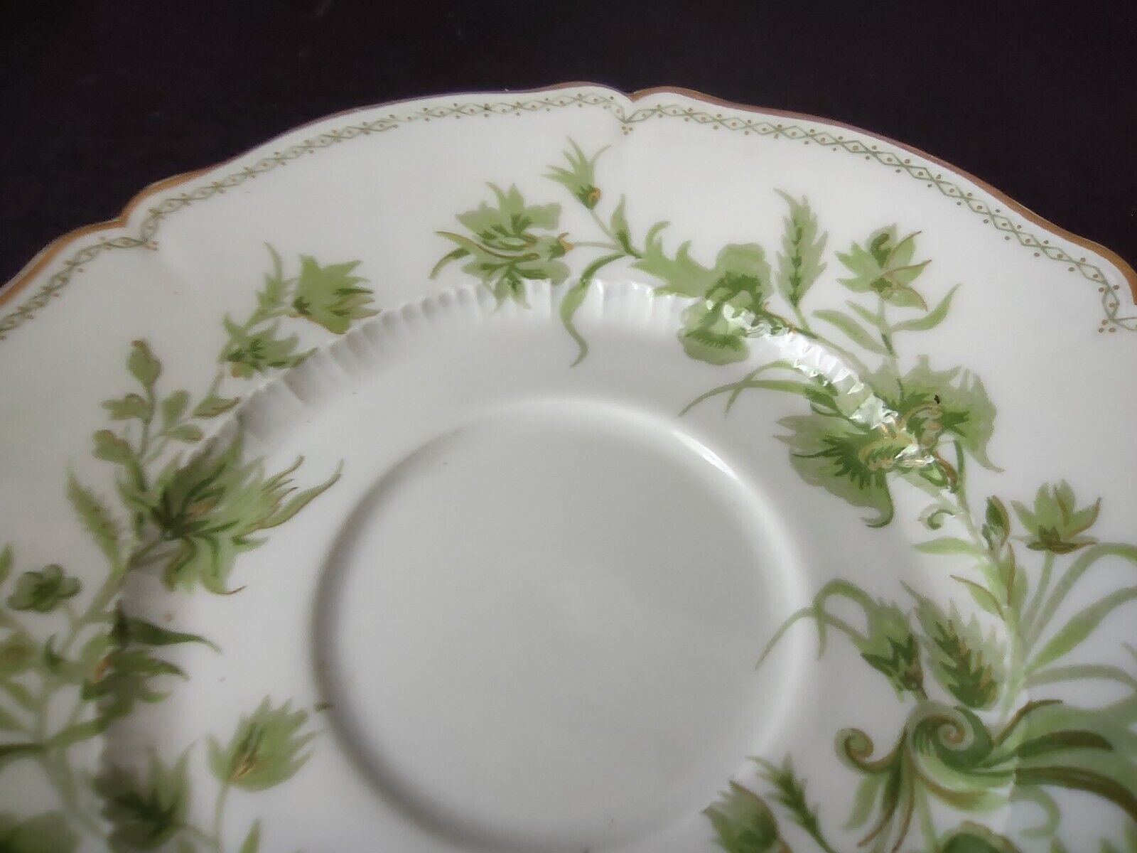Haviland Limoges France Carette Saucer ONLY Green Design (lot 736)