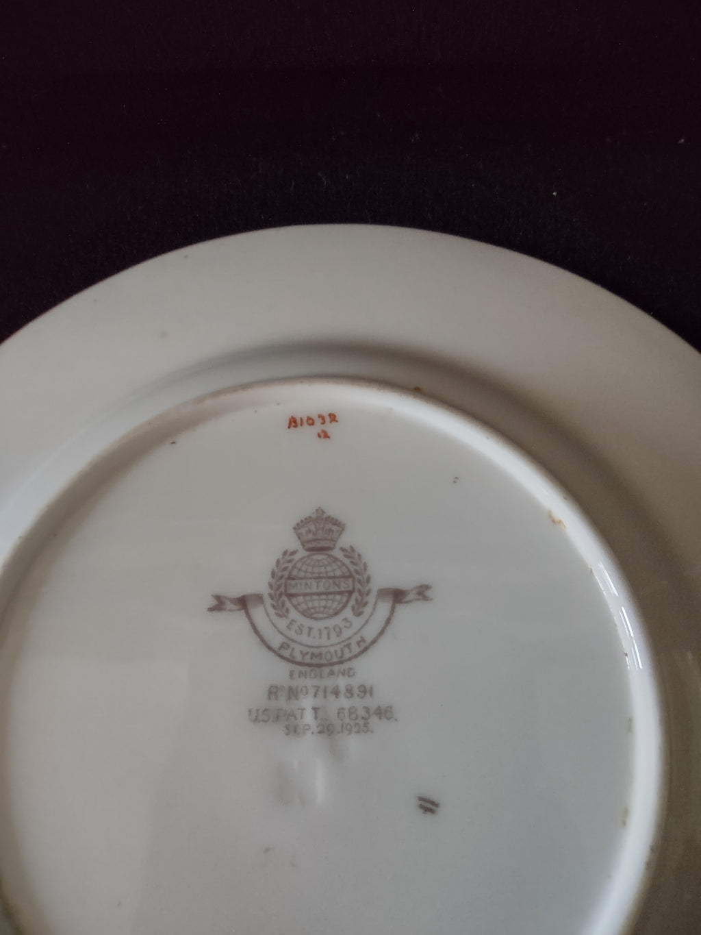 Vintage Minton Plymouth Bread Butter Plate Bone China Floral Scroll (Lot 5490)