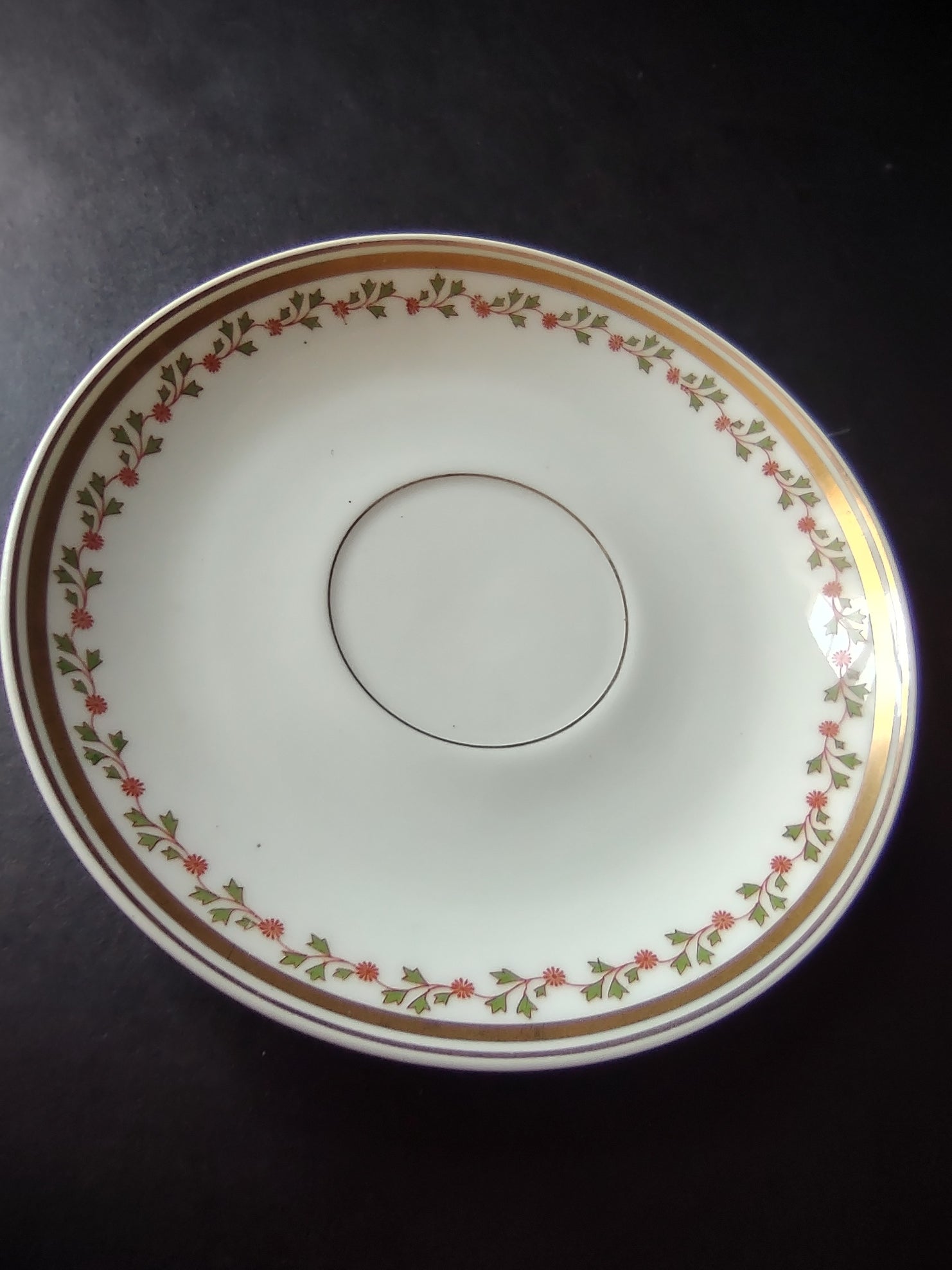 Old Abbey France Limoges Saucer ONLY Clover Gold Trim (lot 868)
