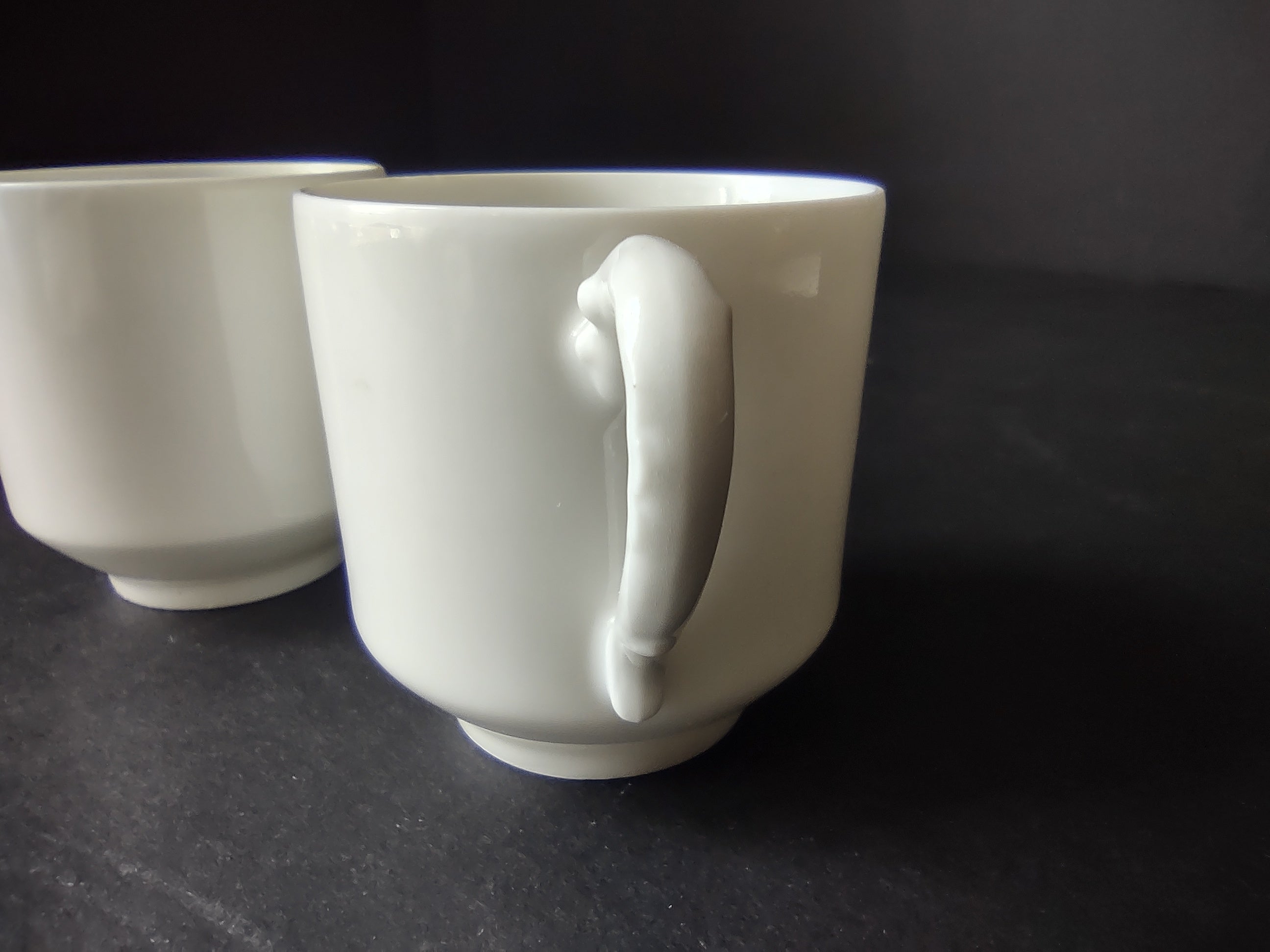 Haviland France Limoges 2 x Demitasse Cups ONLY Plain White (lot 1029)