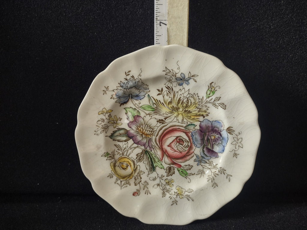 Vintage Johnson Bros Sheraton Ironstone England Bread Plate CRAZING (lot 5623)