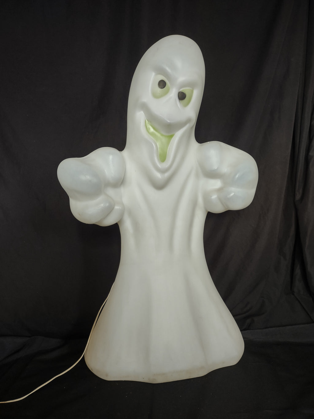 Vintage General Foam Green Eyes Mouth Ghost Blow Mold Halloween 36" (lot 3256j)