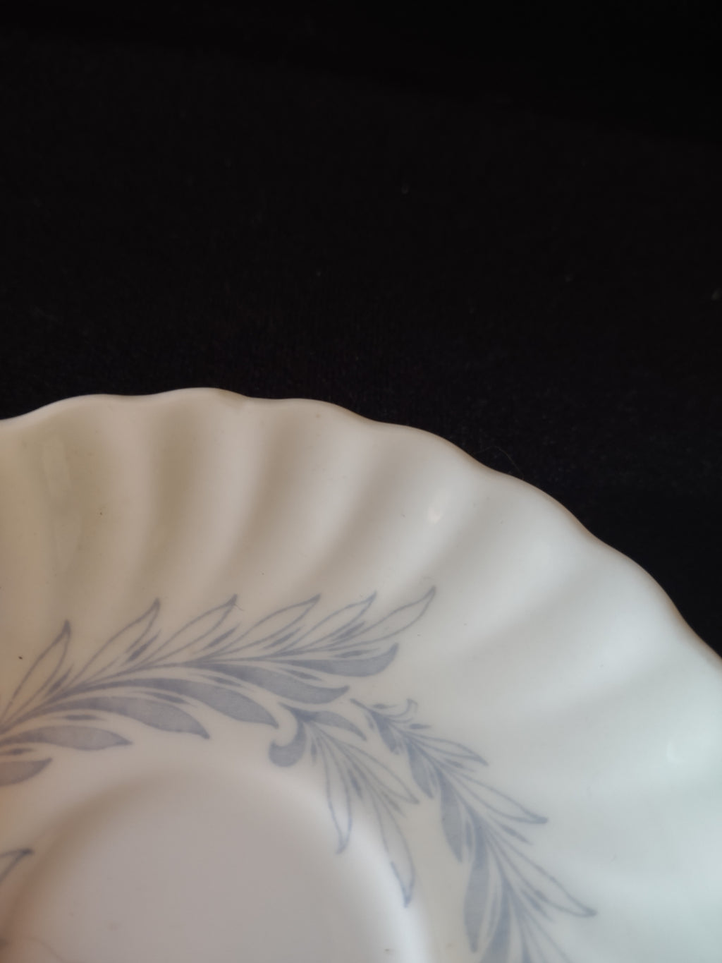 Vintage Minton Symphony Tea Cup Saucer Bone China Blue Leaf Swirl X5 (Lot 5467)