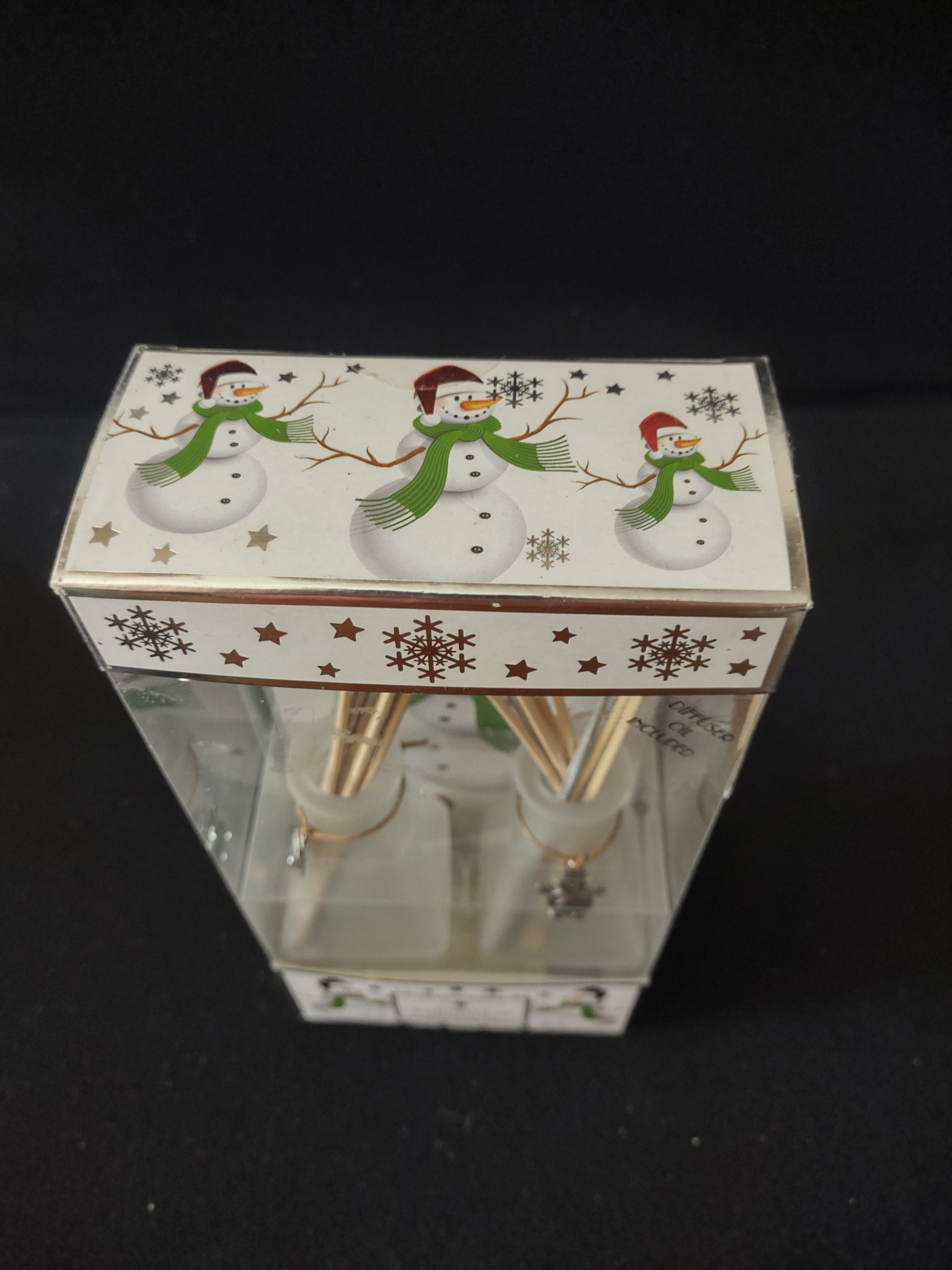 Snowmen Winter Wonderland Pine Sandalwood Lemon Oil Diffusers (Lot 3511)