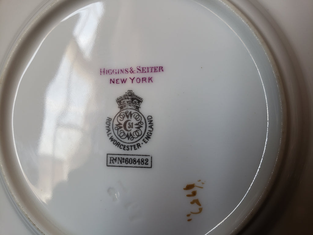 Vintage Royal Worcester Higgins & Seiter Butterfly Bread Plate 6" (lot 2116)