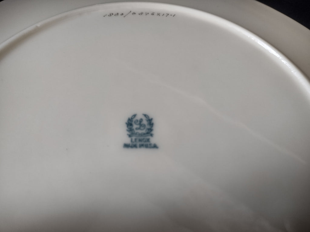Vintage Lenox Blue Rim Black Starr & Frost Gorham Dinner Plate (lot 1797)