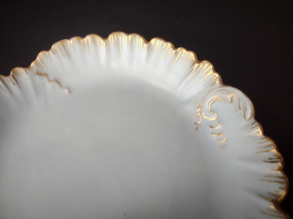 Vintage M. Redon Limoges Raised Edge Gold 3 x Bowls Pink Blue Cream (lot 695)