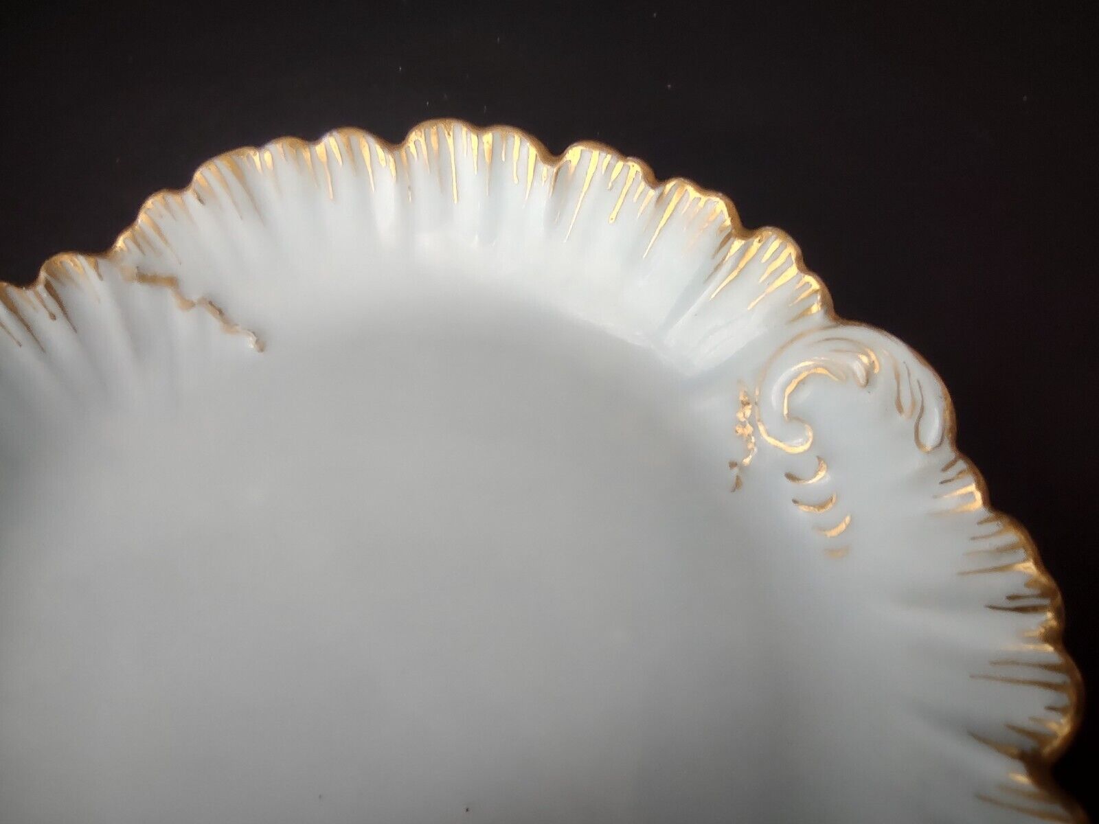 Vintage M. Redon Limoges Raised Edge Gold 3 x Bowls Pink Blue Cream (lot 695)
