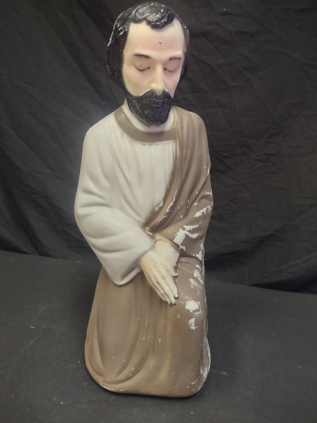 Vintage Blow Mold Christmas Nativity Brown NO LIGHT Joseph 18" (lot 2276)